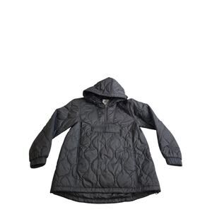 Quilted Packable Popover Puffer Jacket Medium Black